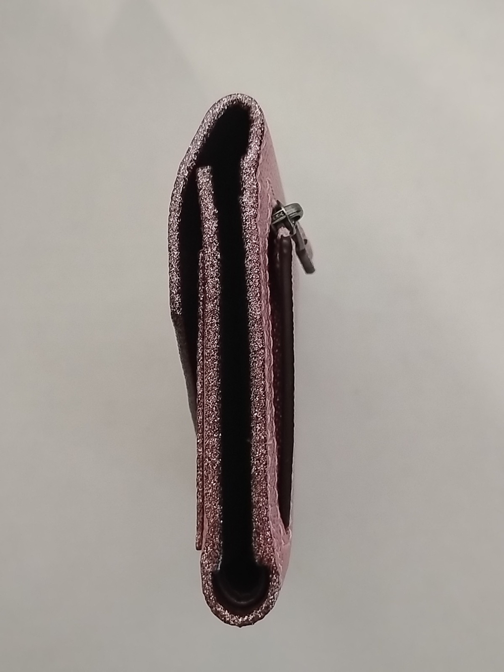 Coach Pebbled Leather Small Wallet in Metallic Pink - Picture 7 of 7